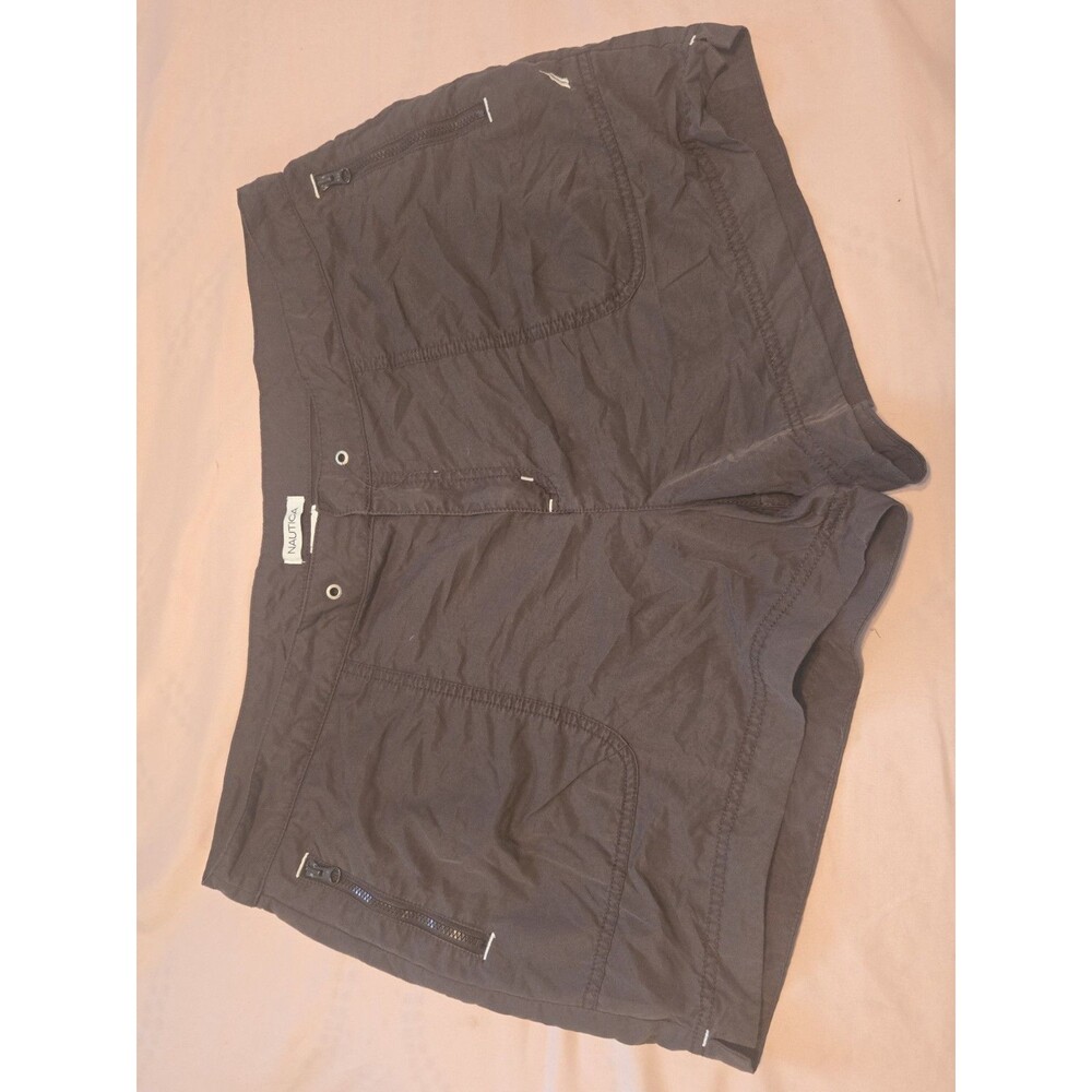 Nautica Womens XL Cargo Swim Cover Up Shorts Charcoal Black Zipper Pocket GUC
